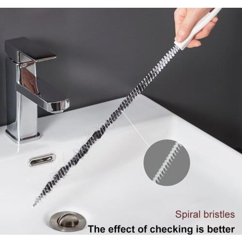 Spiral Bristle Hook Drain Cleaner Sticks Clog Remover Cleaning Tools 45cm Spring Pipe Dredging Tools Household For Kitchen Sink