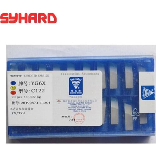 20pcs/lot C122 YT15 YT14 YT5 YW2 YW1 YG8 YG6 Dimension22x10x6 Cemented Carbide Welding Insert Brazed Insert