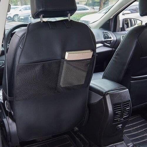 Car Seat Back Protector PU Leather Car Storage Bag Anti Kick Mat Case For Child Baby Kick Automobile Accessories