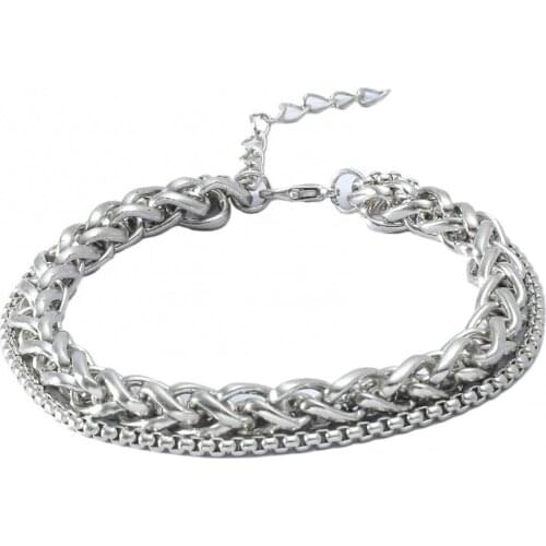 Women Simple Adjustable Double Layer Chain Bracelet Bangle Jewelry Accessory