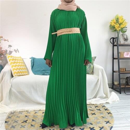 Abaya Dubai Turkey Pleated Muslim Dress Islam Dress Abayas Women Vestidos Robe Longue Vetement Femme Musulman De Mode F2797
