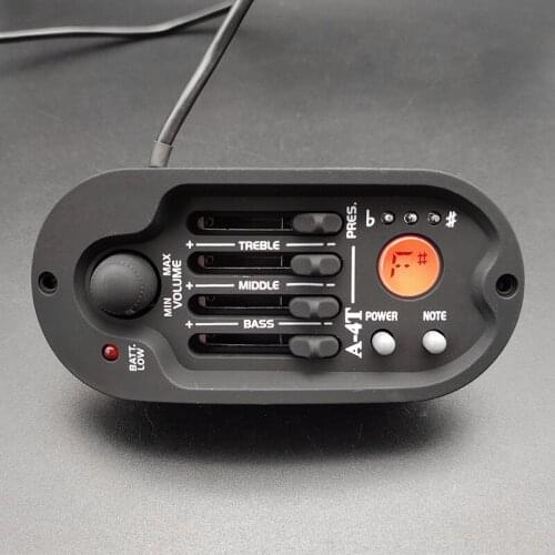 10Set LCD Display A-4T 4 Band Acousic Guitar EQ Equalizer Folk Guitar Preamp Piezo Pickup with Tuner