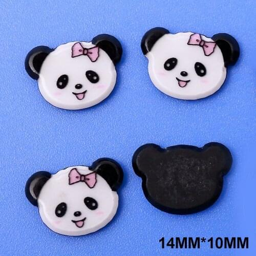 100pcs/lot Small Size China Hair Bow Panda Head Flatback Resin Planar DIY Craft Embellishments for Home Decoration Accessories