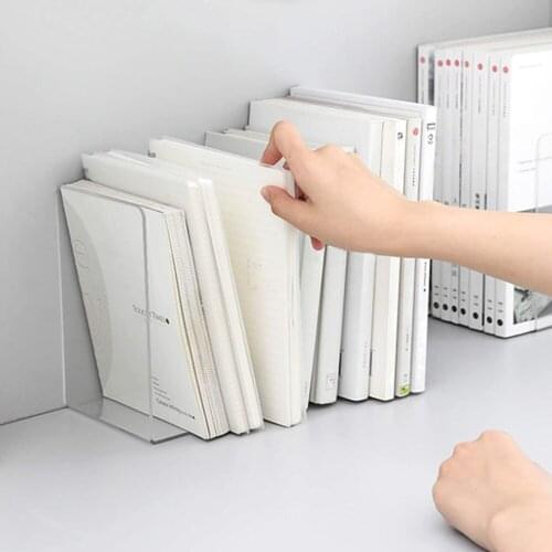2pcs Acrylic Transparent Bookends Book Display Stand Holder Book Stand Holder Frame Document Holder Stand Desk Organizer Bookend
