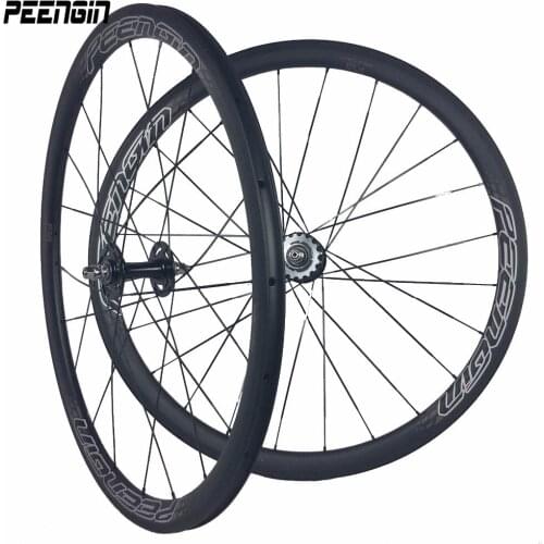25mm wide U Shape 38mm Clincher carbon track wheels with fixed gear wheelsets with novatec hub Aero FJH / Pillar PSR1432 spokes