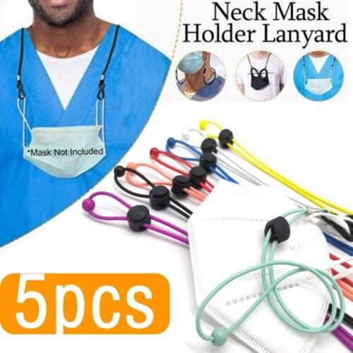 5Pcs Mask Adjustable Hanging Rope Face Mask Lanyard Anti-lost Face Cover Lanyard Ear Holder Neck Hang Rope with Hook Wholesale