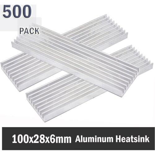 500Pcs Gdstime 100x28x6MM DIY High Performance Heatsink Aluminum Radiator 100mm For LED RAM IC CHIP Cooling