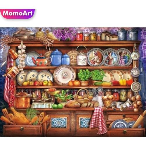 MomoArt 5D Diamond Painting Cartoon Full Drill Square Diamond Embroidery Cross Stitch Kitchen Decoration Gift