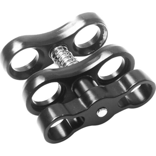 Aluminum Alloy Scuba Diving Light Torch Dual Ball Joint Arm And 2 Butterfly Clip Clamp Mount For Underwater Photography Camera