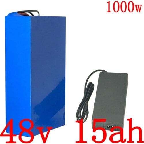 Free customs tax 48V battery pack 48V 15AH 1000W electric bicycle battery 48V lithium ion battery with 30A BMS and 2A charger