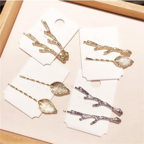 Glittering alloy Leaf Hairpins Headwear for Women Girls fashion Hair Clips Pins Barrette Tools hair Accessories Hair Ornaments