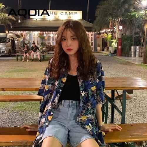 Beach Floral print Women Blouse Loose Short Sleeve Oversize Ladies Shirt 2021 Summer Female Blouses Fashion Button Up Shirts