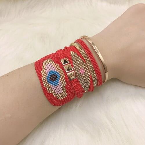 BLUESTAR Mexico Bracelet Women MIYUKI Bracelet Turkish Eye Pulseras Mujer Moda Handmade Woven Jewelry Armband