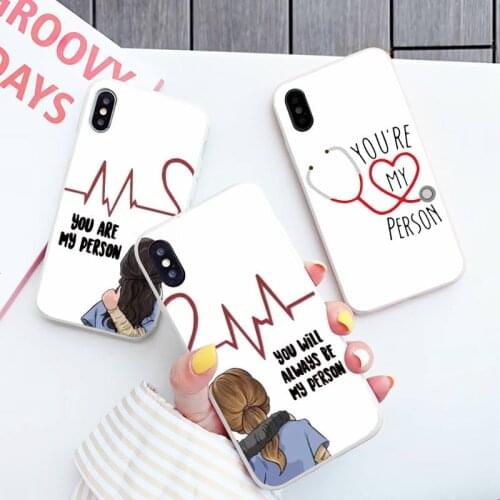 Greys Anatomy cartoon Doctors funda coque cover Phone Case Candy Color for iPhone 6 7 8 11 12 s mini pro X XS XR MAX Plus