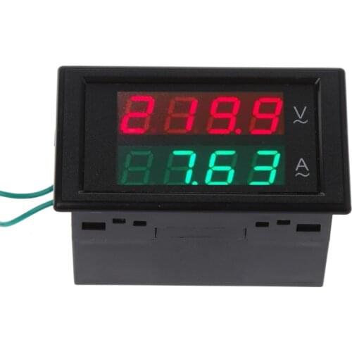 AC 80-300V 100A Digital Current Ammeter Voltmeter Dual LED Display Volt Amp Gauge Current Meters Tester Tools