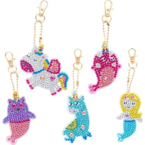 DIY Cartoon Diamond Painting Keychain Pendant Full Drill Special Shaped Diamond Embroidery Cross Stitch Women Bag Decoration