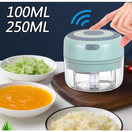 100 / 250ml Mini Electric Garlic Chopper Ginger Masher Machine USB Charging Sturdy Durable Chili Vegetable Food Crusher Tool