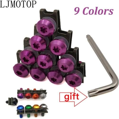 Nuts Bolts Custom Moto Body Spring 10PCS for Yamaha FZ6 FAZER XJ6 DIVERSION XSR 700 900 TDM 900 MT125 Motorcycle Fairing Screws