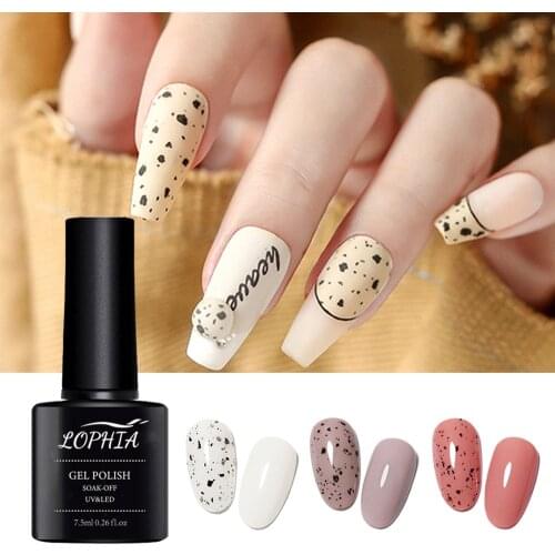 LOPHIA 7.5ml Eggshell Gel Nail Polish Quail Egg Effect Varnishes Transparent Gel With Any Color Base And Top Coat For Gel Polish