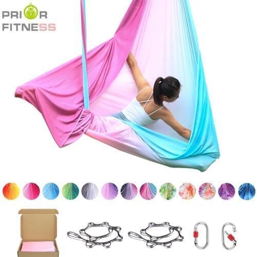 New Ombre Aerial Fly Yoga Hammock Set 8mx2.8m Anti Gravity Yoga Belts For the yoga Exercise Air Swing Bed Trapeze