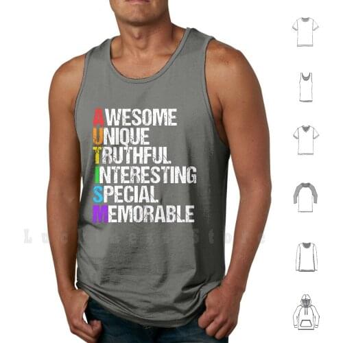 Beautiful Autism Pride Word Poem tank tops vest sleeveless Autism Autism Acronym Cool Autism Autistic Autism