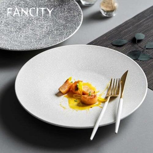 FANCITY Creative Nordic Western Food Steak Pasta Plate French Breakfast Plate High-end Dessert Plate Hotel Restaurant Tableware