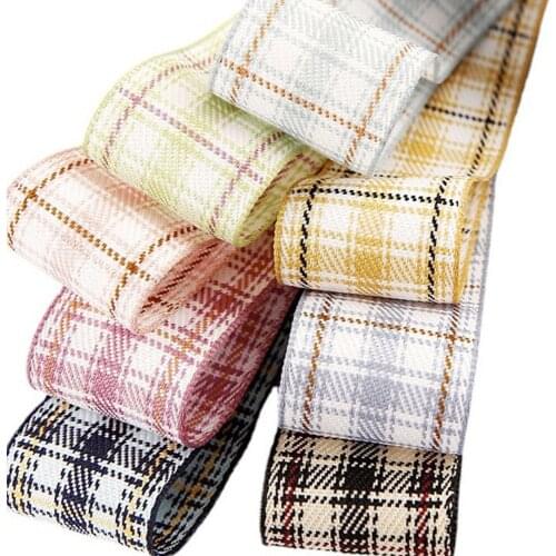25mm /40mm plaid ribbon 10 yards /50 yards DIY handmade material bow headdress accessories