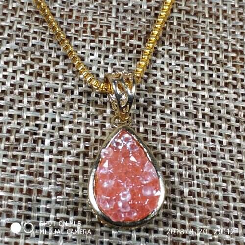 Hot new natural crystal bud pendant necklace fashion crystal cluster drop necklace female jewelry