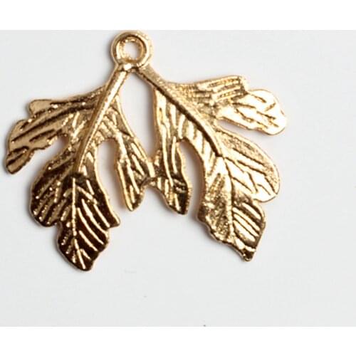 10 Pieces Fashion Alloy Leaf Pendant Necklace Charm Findings for Jewelry Making 20x18mm