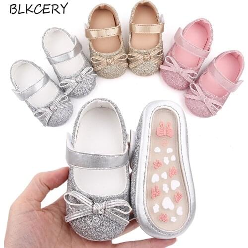 Fsahion Newborn Baby Girl Shoes Toddler Leather Moccasins Soft Rubber Sole Princess Loafers Infant Doll Shoes Learning Walking
