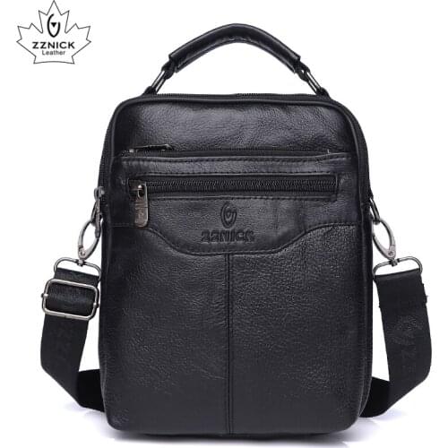 Mens Genuine Leather Bag Crossbody Bag Messenger Bags For Men Leather Handbags 2019 Fashion Flap Male Shoulder Handbag ZZNICK