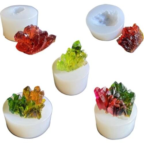 N7MF Simulation Original Stone Crystal Cluster Epoxy Resin Mold Silicone Mould DIY Crafts Jewelry Pendant Making Tool