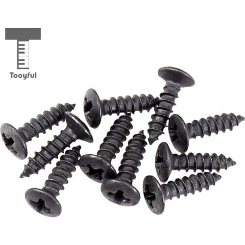 Tooyful Durable 50 Pieces Pickguard Mounting Iron Screws Set for Electric Guitar Bass Parts Black 12mm