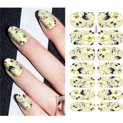 Nail sticker art decoration Little Yellow Flower slider adhesive Water Transfer decals manicure lacquer accessoires polish foil