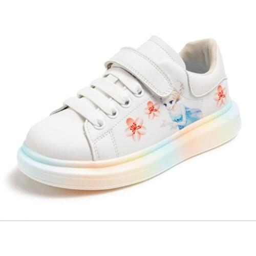 2021 New Spring Autumn Leather Waterproof Kids Sneakers Girls Fashion Casual Lightweight Breathable Soft Sport Running Children