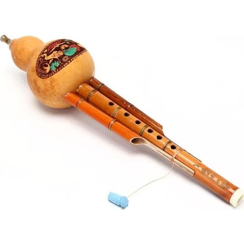 New Chinese Handmade Bamboo Hulusi Gourd Cucurbit Flute Ethnic Musical Instrument Key Of C With Case For Beginner Music Lovers