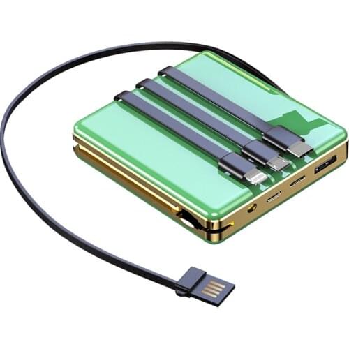 Power Bank 20000mAh Portable Charging Powerbank Built in Cable Poverbank External Battery Charger For Xiaomi Mi 9 8 iPhone 12 11