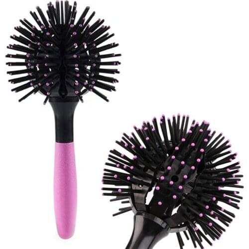 3D Bomb Curl Hair Brush Spherical Comb Massage Comb Detangling Heat Resistant Hair Comb Salon Barber Round Hair Curling Tool