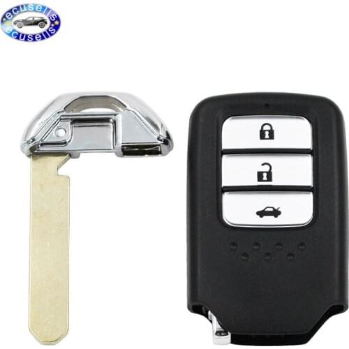 Replacement Shell Smart Remote Key Case Fob 3 Button for Honda Accord CRV Fit with small key