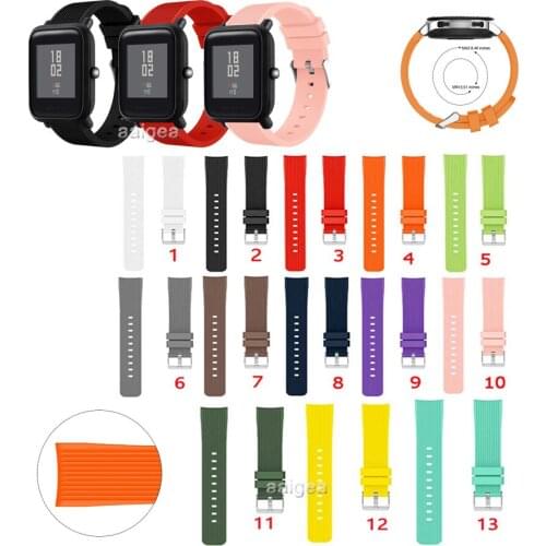 20mm 22mm Silicone Replacement Band Sport Strap for Huami Amazfit Bip Lite S U for Huami GTS 2 GTR 42mm Neo