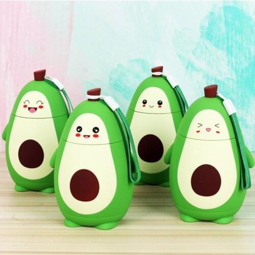 Glass Water Bottle Creative Cartoon Double Heat-resisting Drinking Glass Cup Leak-proof Student Avocado Unique Gift Bottle
