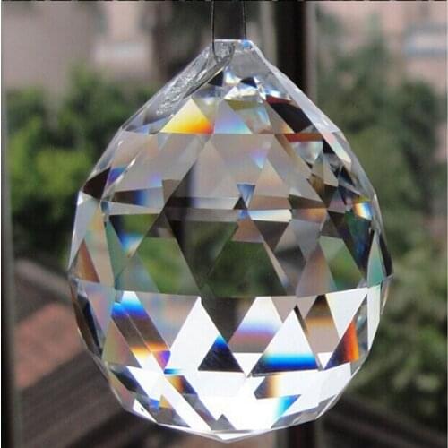 Handmade 30mm Cut Faceted Glass Prism Crystal Diamond Light Ball K9 Glass stones and minerals lighting drop Balls For Home Decor