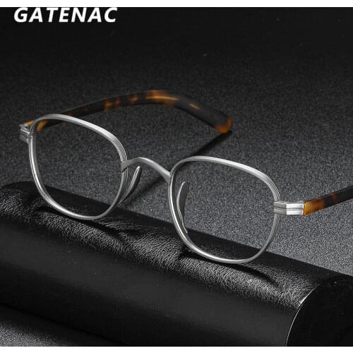 Vintage Acetate Titanium Eyeglasses Frame Men Luxury Retro Square Prescription Optical Glasses Frame Women Myopia Eyewear Male