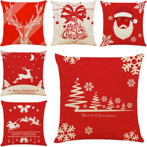 A hair replacement milu deer Santa pillow sofa cushion pillow pillow Christmas cotton pillowcase sold well across the border