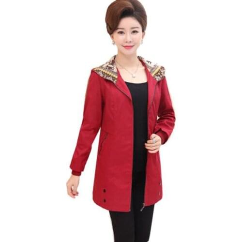 2018 Spring Autumn Womens Windbreaker Hooded Coats Han Loose Long Sleeve Long Outerwear Casual Female Trench Coat 5XL