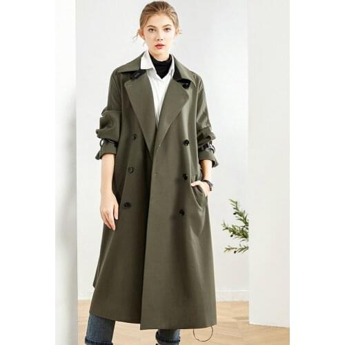 Windbreaker womens medium length 2021 spring and autumn new medium length sagging anti wrinkle classic British knee coat