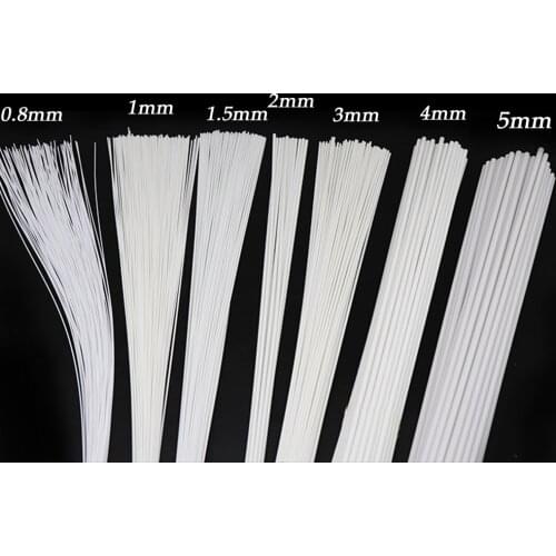 0.5-6mm White Round Stick ABS Plastic Model Toys Length 50cm Sand Table DIY Diorama Landscape Architecture Train