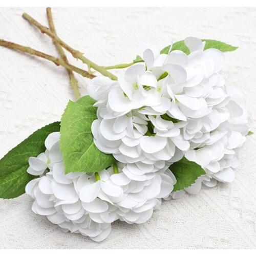1 Bundle Artificial Hydrangea Flowers Wedding Bridal Bouquet Silk Flowers DIY Cheap Fake Flores Home Decor Party Supplies Props