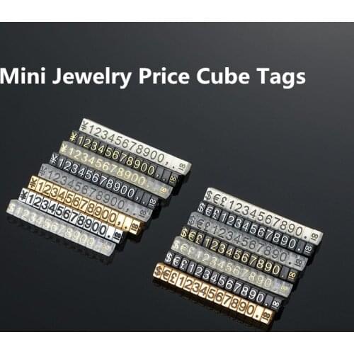 10 Strips Price Display Cubes Tags Adjustable Number Counter Stand Label Price Blocks for Jewelry Watch Ring Dollar Pricing