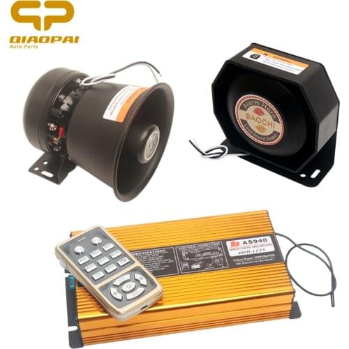 12V Car for Police Siren warning 12V 400W Megaphone Multi-tone MIC system Loud Speaker Megaphone for Car Train Truck Alarm Horn